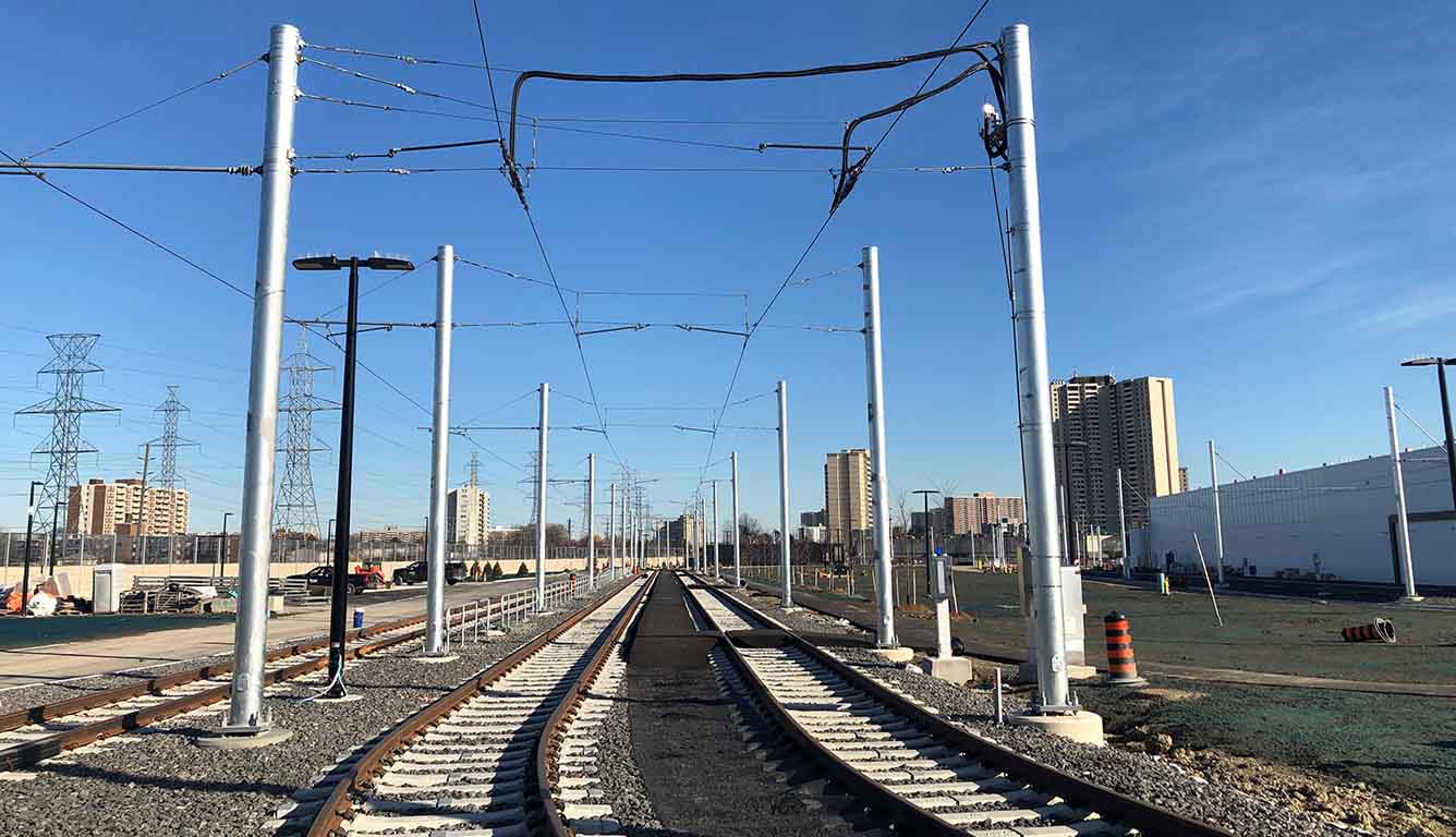 Catenary and traction power substations on Toronto’s Light Rail Line